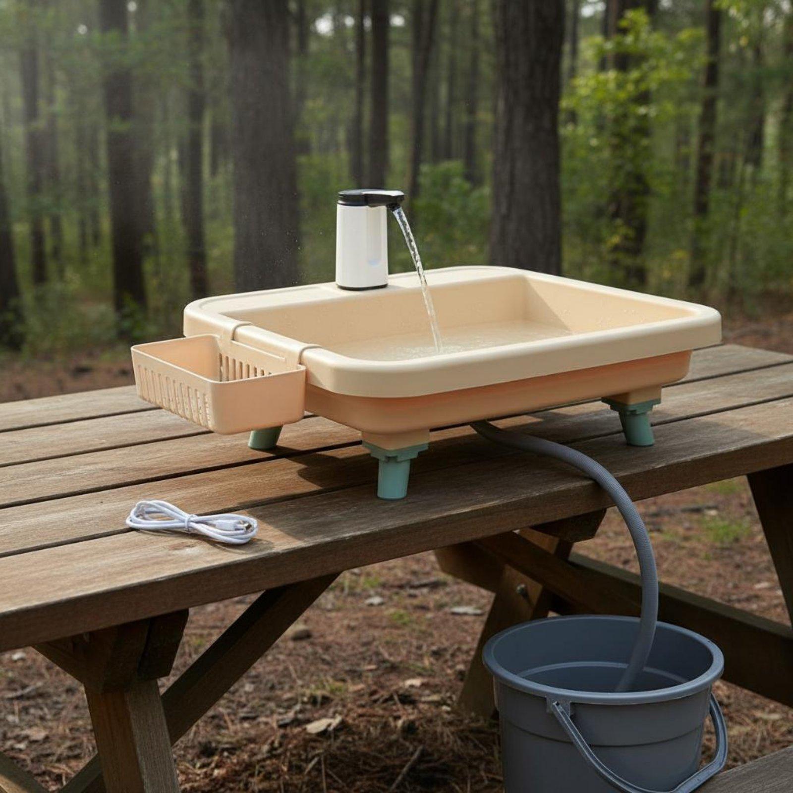 Outdoor Camping - Tragbares Outdoor-Camping-Waschbecken mit elektrischer Wasserpumpe und