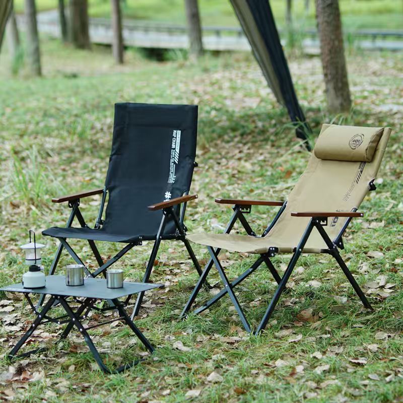 Outdoor Camping Loveseat - Klappbarer Hochlehner-Strand- und Campingstuhl, 4-fach verstellbar,