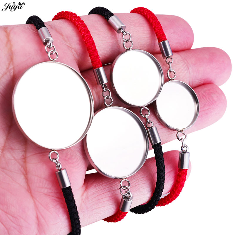 Paracord Bracelet - 4 teile/los 18-30mm Edelstahl Cabochon Armband