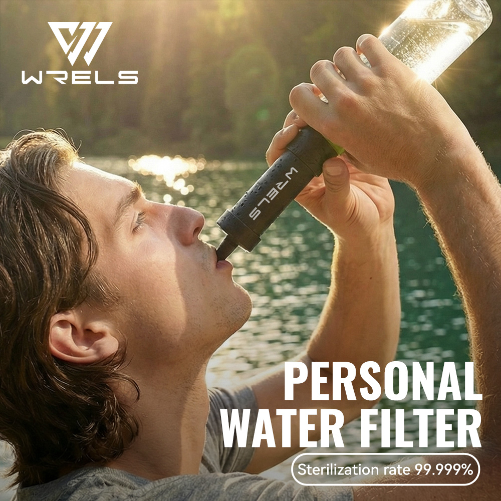 Outdoor Camping Water Filter - WERLS Tragbarer Mini-Wasserfilter-Strohhalm für Outdoor-Aktivitäten, Camping,