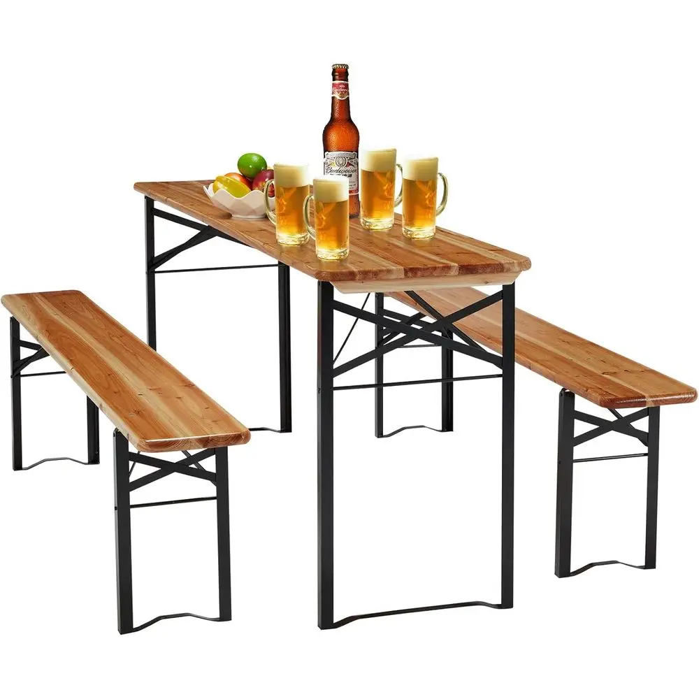 Outdoor Camping Dining Set - Tragbares 70-teiliges 3-Teiliges Picknick-Tisch- und Bank-Set