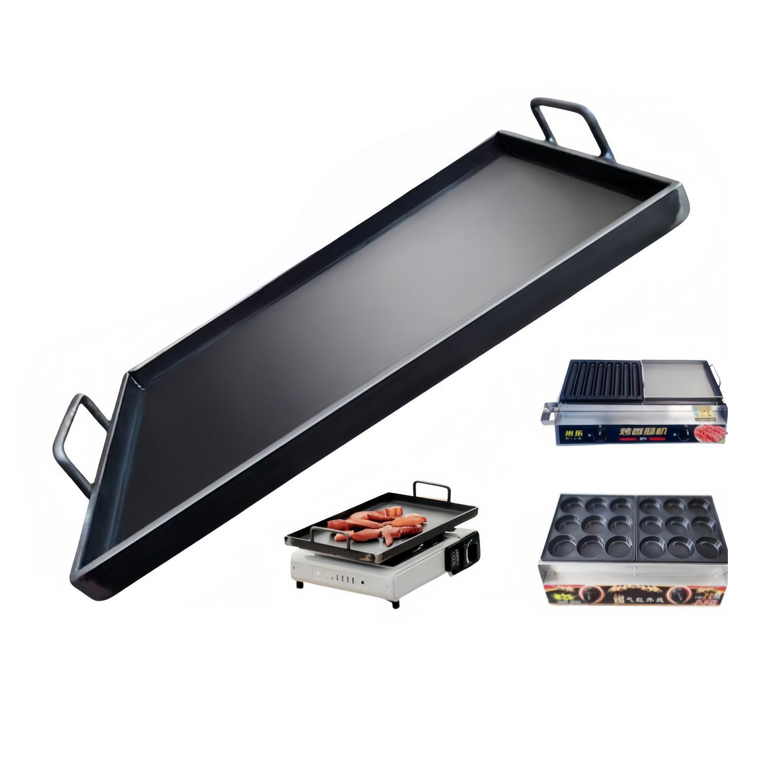 Outdoor Camping Griddle - Tragbare Camping-Grillplatte Antihaft-Gusseisenpfanne zum Braten für