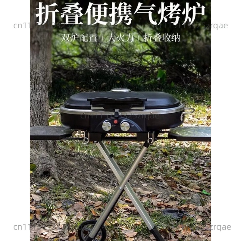 Outdoor Camping Griddle - Tragbarer Gas-Kochherd für Innen und Außen,