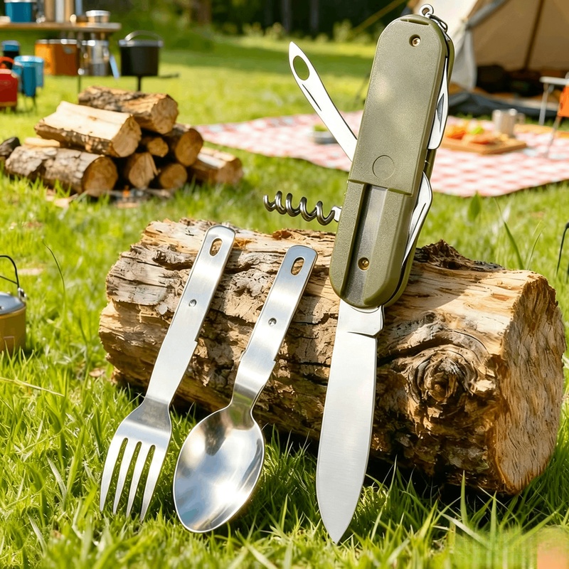 Edelstahl 7-in-1 Camping-Beste – Outdoor Camping Dining Set Bewertung und Preis