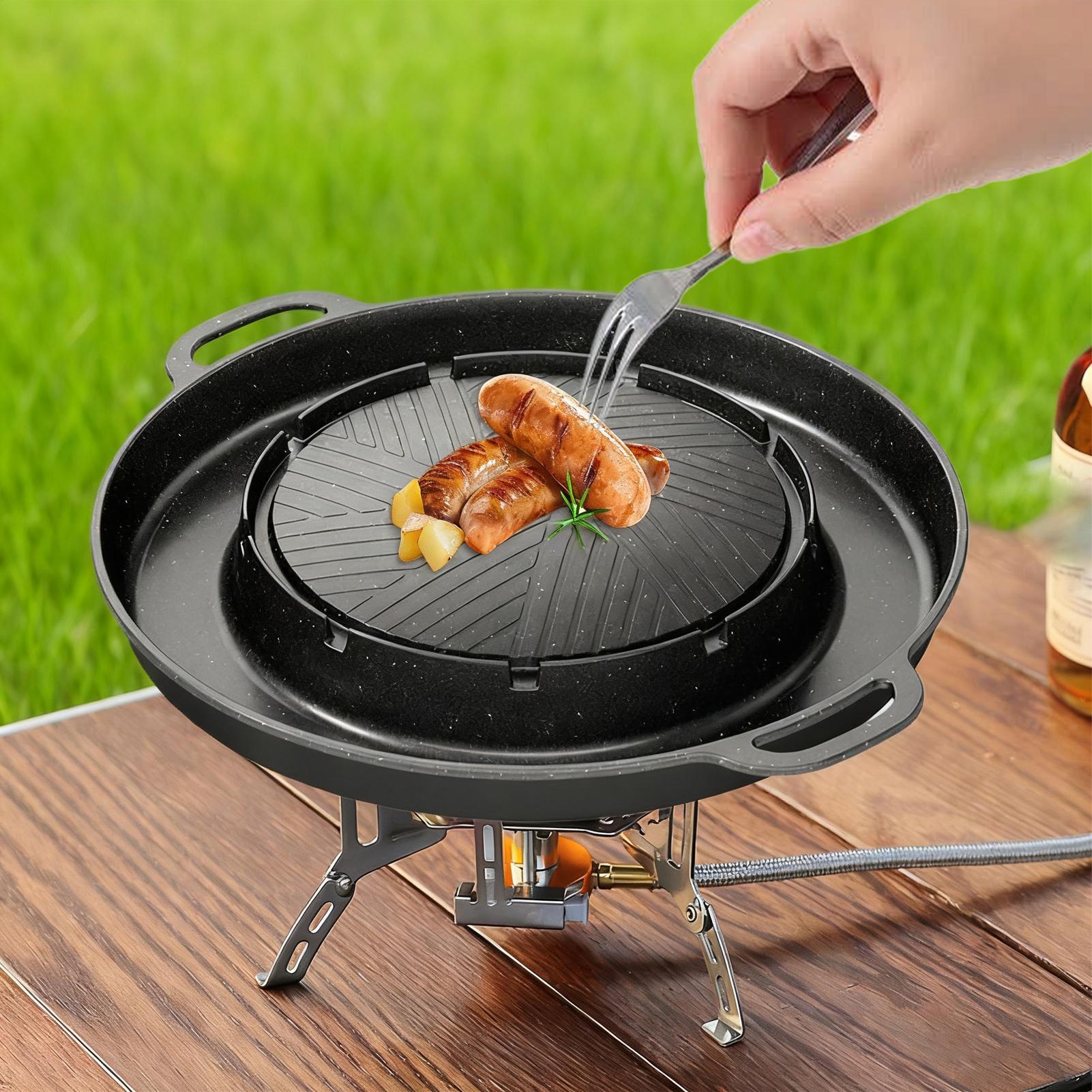 2-in-1-Grill und Hotpfanne für – Outdoor Camping Griddle Bewertung und Preis