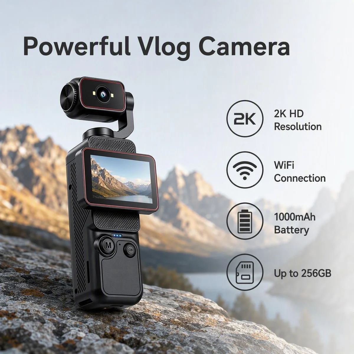 2K Pocket-Handheld-Vlog-Kamera – Outdoor Camping Japan Bewertung und Preis