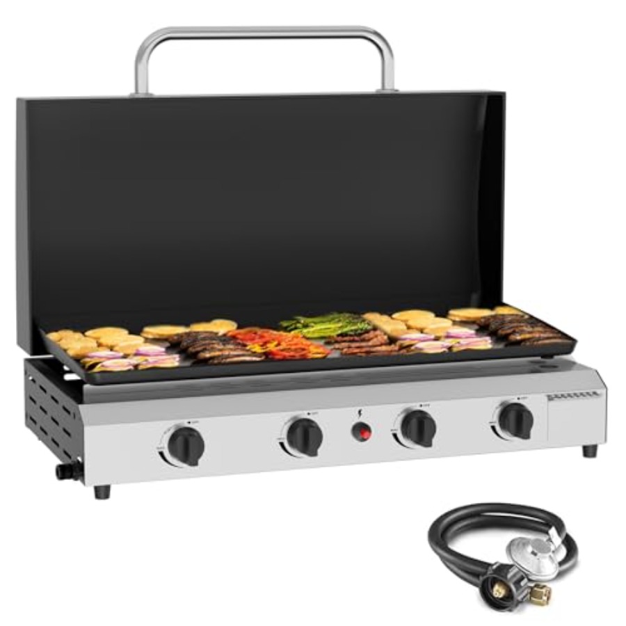 4-Brenner Gasgrill mit Deckel  – Outdoor Camping Griddle Bewertung und Preis