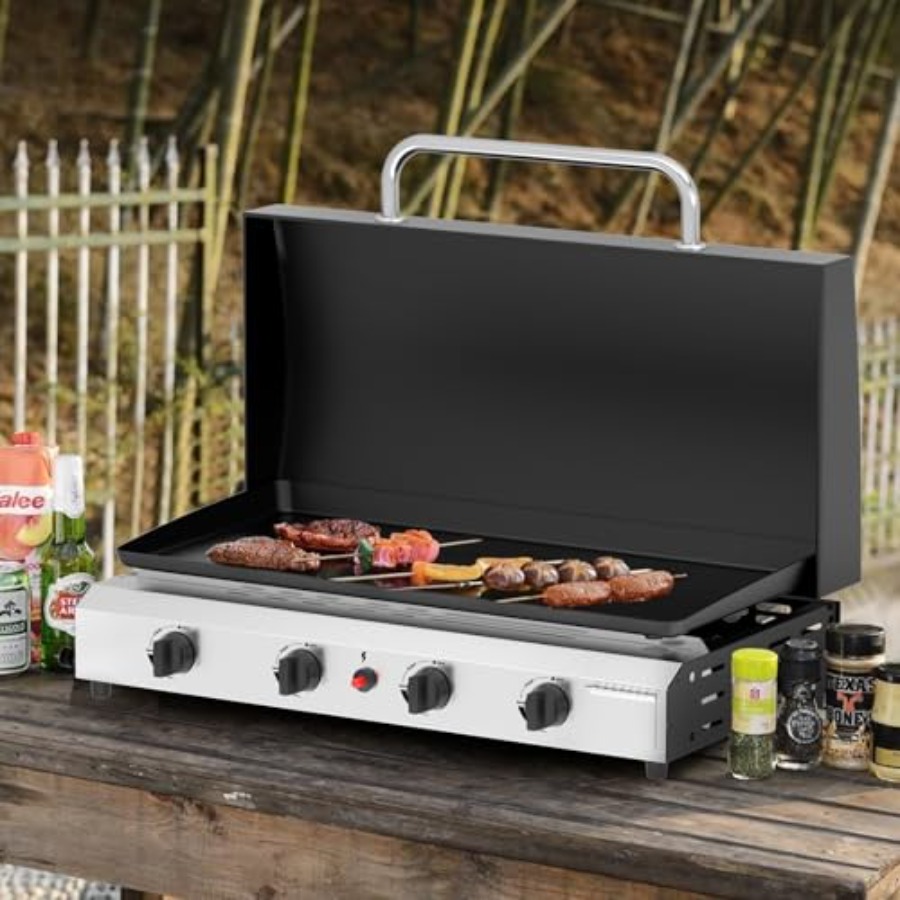 4-Brenner Gasgrill mit Deckel  – Outdoor Camping Griddle Bewertung und Preis