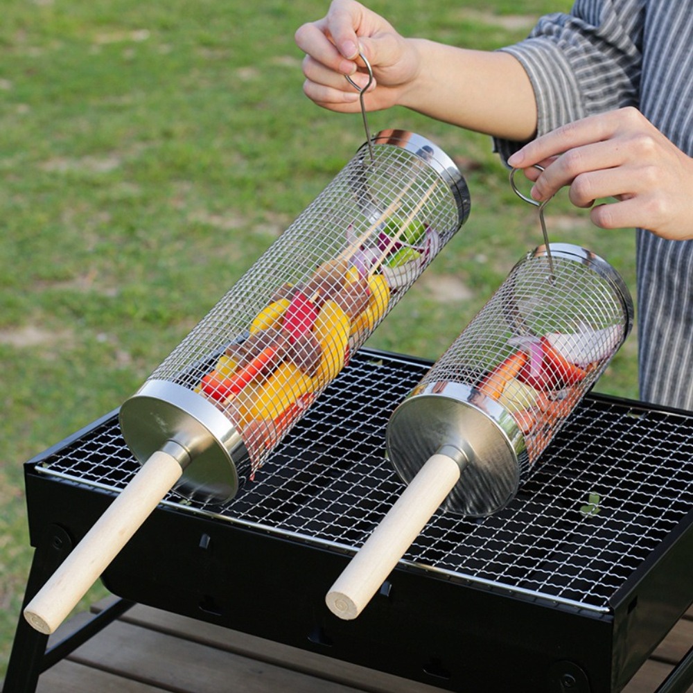 Edelstahl-Rollgrillkorb, drehb – Outdoor Camping Cooking Set Bewertung und Preis