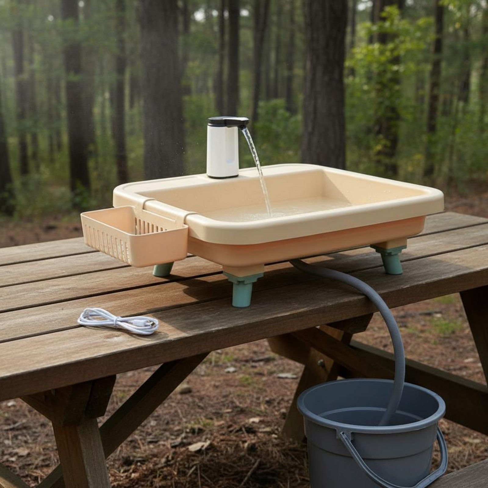 Tragbare Handwaschstation mit  – Outdoor Camping Bewertung und Preis